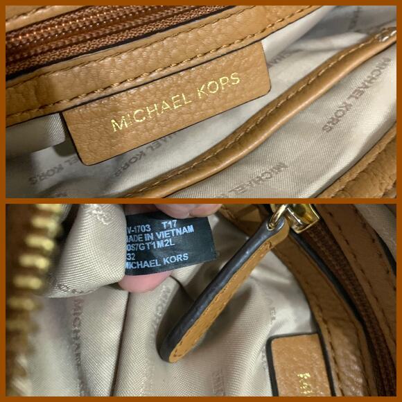 MICHAEL KORS Brown Leather Multi-compartment E/W MITCHELL Chain Camera Crossbody - Picture 13 of 16